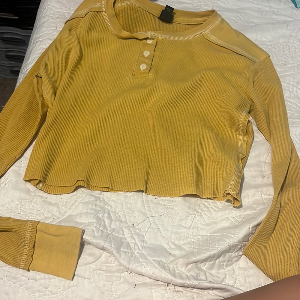 mustard yellow crop top